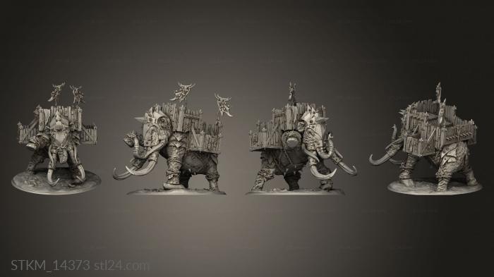 Статуэтки герои, монстры и демоны (Боевой Мамонт Кар Маррок, STKM_14373) 3D модель для ЧПУ станка