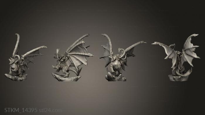 Статуэтки герои, монстры и демоны (Могучий Клыкастый Дракон, STKM_14395) 3D модель для ЧПУ станка