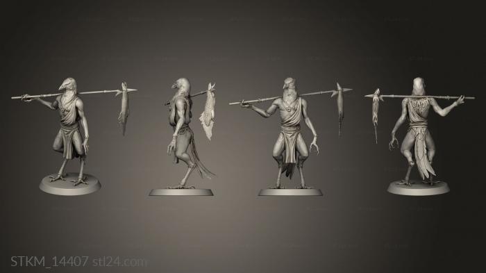 Статуэтки герои, монстры и демоны (Повелитель Рыбаков Кенку-Рыбацкая палочка, STKM_14407) 3D модель для ЧПУ станка