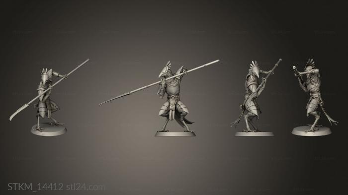 Статуэтки герои, монстры и демоны (Воины Кенку,Повелитель Солдат,Пронзают Нагинату, STKM_14412) 3D модель для ЧПУ станка