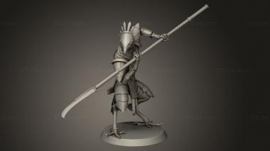 Figurines heroes, monsters and demons (Kenku Soldiers Lord The Soldier Naginata Pierce, STKM_14412) 3D models for cnc