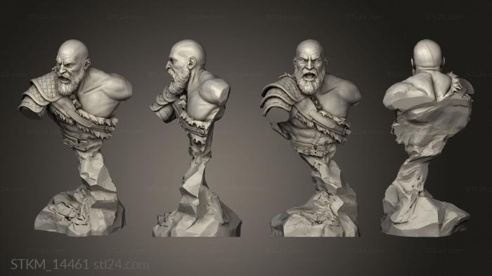 Figurines heroes, monsters and demons (Kratos God War, STKM_14461) 3D models for cnc