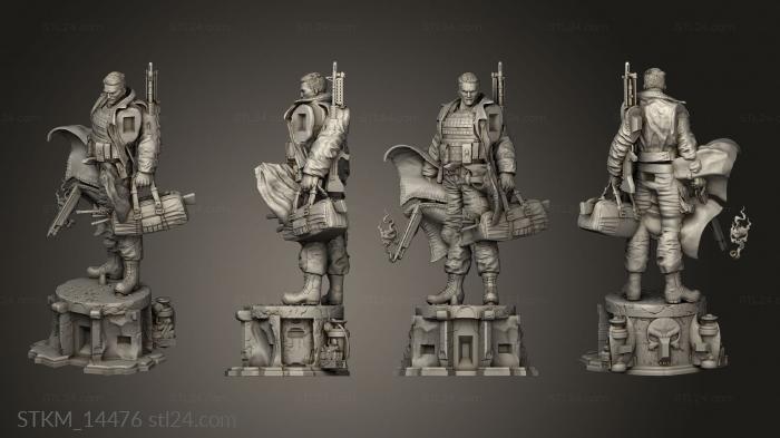 Figurines heroes, monsters and demons (Punisher poot, STKM_14476) 3D models for cnc
