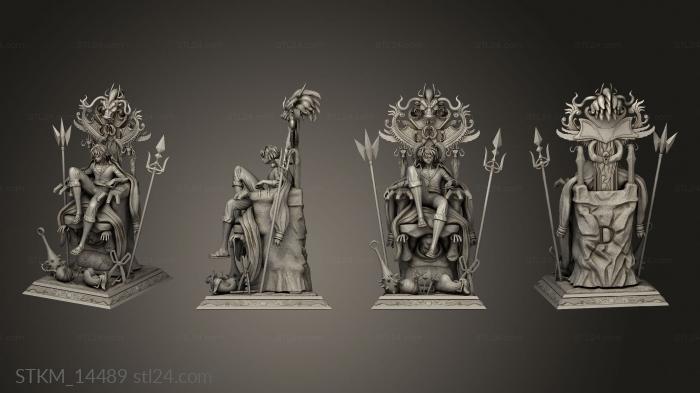 Статуэтки герои, монстры и демоны (Луффи на троне Короля пиратов,кресло со спинкой трона, STKM_14489) 3D модель для ЧПУ станка