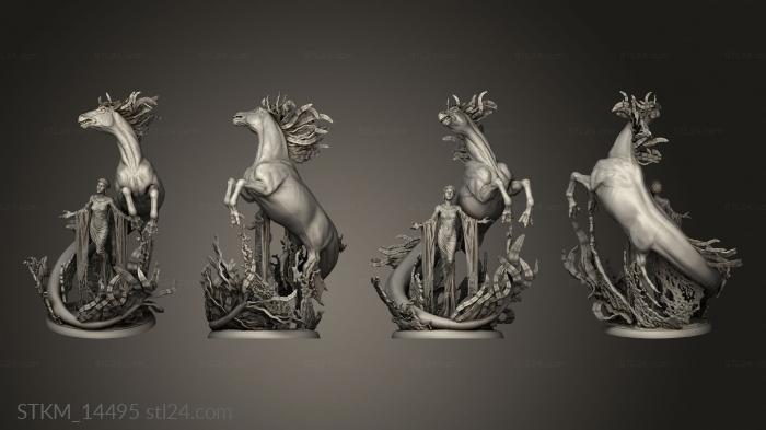 Статуэтки герои, монстры и демоны (Вуаль Озерной Королевы, STKM_14495) 3D модель для ЧПУ станка