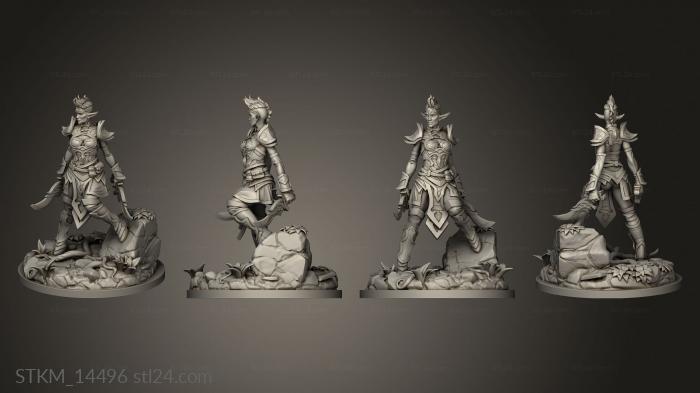 Figurines heroes, monsters and demons (OBR Elf Warrior, STKM_14496) 3D models for cnc