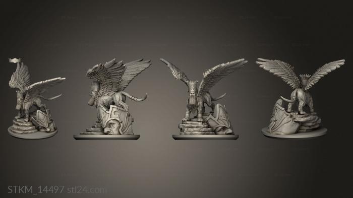 Figurines heroes, monsters and demons (lamassu, STKM_14497) 3D models for cnc
