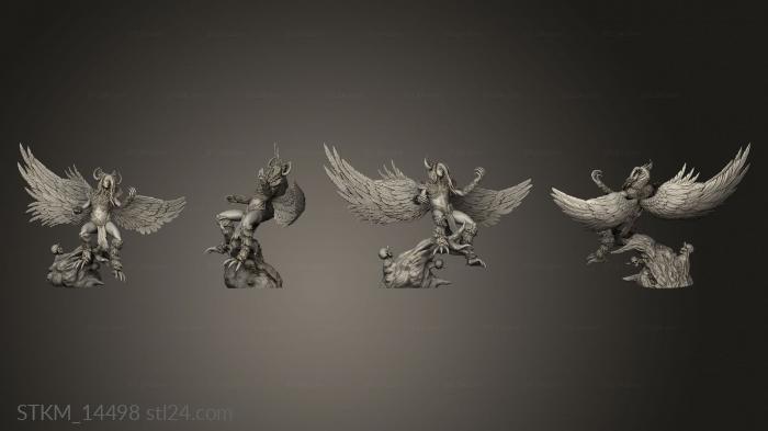 Статуэтки герои, монстры и демоны (Ланфир-Королева Гарпий, STKM_14498) 3D модель для ЧПУ станка