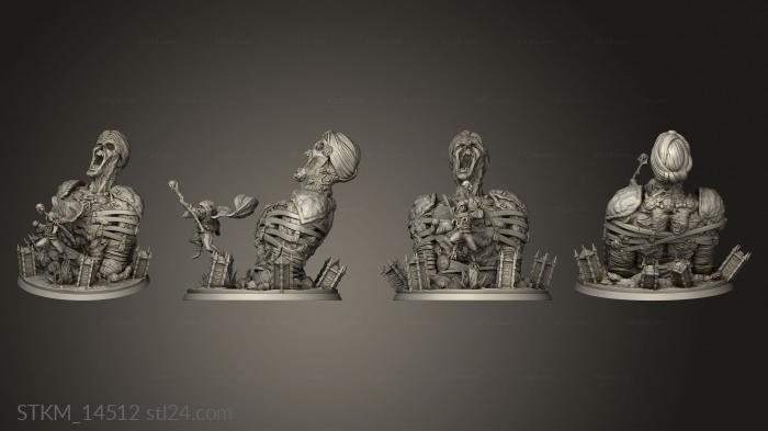 Статуэтки герои, монстры и демоны (Лидер Зомби Ратбу Аннунаки, STKM_14512) 3D модель для ЧПУ станка