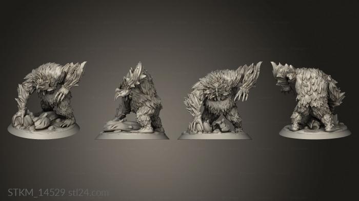 Статуэтки герои, монстры и демоны (Совиный Медведь, STKM_14529) 3D модель для ЧПУ станка