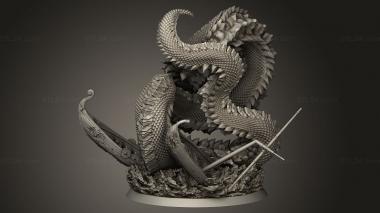 Figurines heroes, monsters and demons (rse Mythology Jormungandr, STKM_14540) 3D models for cnc