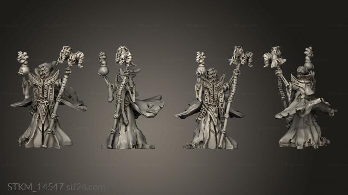 Статуэтки герои, монстры и демоны (Лич и Скелеты, STKM_14547) 3D модель для ЧПУ станка