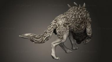 Figurines heroes, monsters and demons (Dragon Trappers Wolves Wild Wolf, STKM_14551) 3D models for cnc