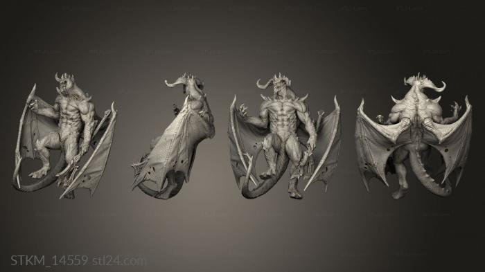 Статуэтки герои, монстры и демоны (Свет в яме теней,Дьявол Номер Один., STKM_14559) 3D модель для ЧПУ станка