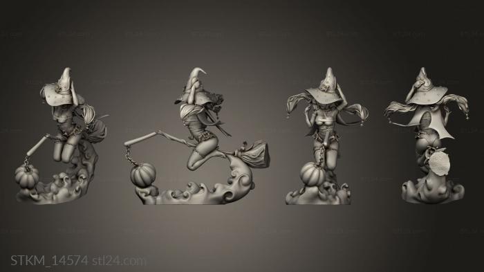Статуэтки герои, монстры и демоны (Маленькая ведьма мона, STKM_14574) 3D модель для ЧПУ станка