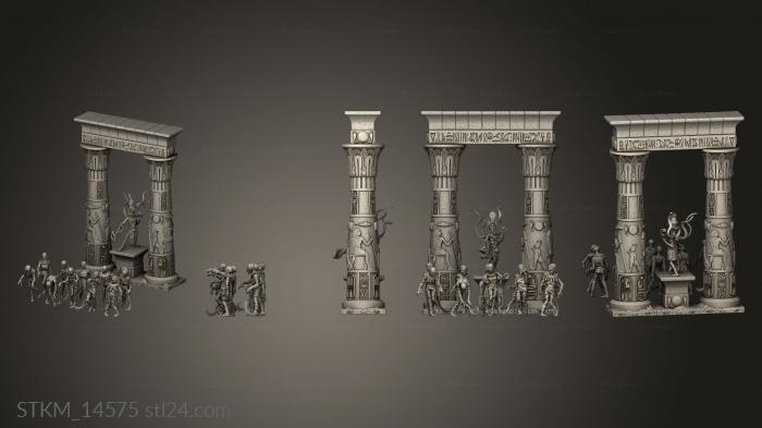 Figurines heroes, monsters and demons (Mummies Seket and Columns Column, STKM_14575) 3D models for cnc