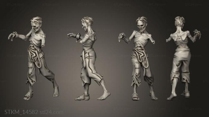 Figurines heroes, monsters and demons (Zombies, STKM_14582) 3D models for cnc