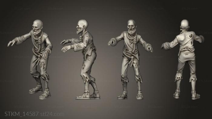 Figurines heroes, monsters and demons (Zombies, STKM_14587) 3D models for cnc