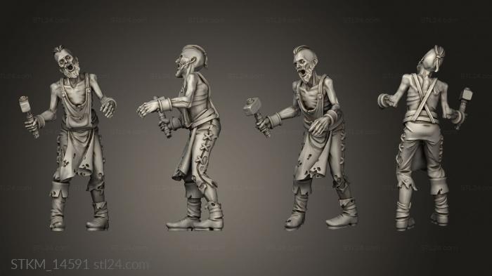 Figurines heroes, monsters and demons (Zombies, STKM_14591) 3D models for cnc