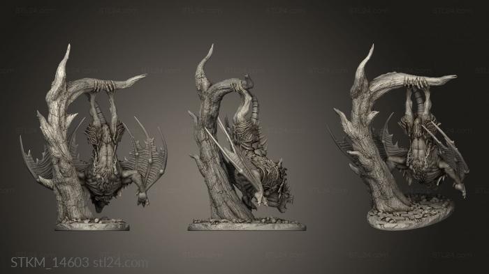 Figurines heroes, monsters and demons (Blood Dire Bat Rider, STKM_14603) 3D models for cnc