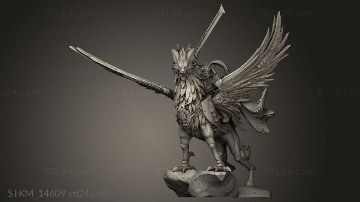 Статуэтки герои, монстры и демоны (Лорд Калиан на крылатом Ипполлионе, STKM_14609) 3D модель для ЧПУ станка