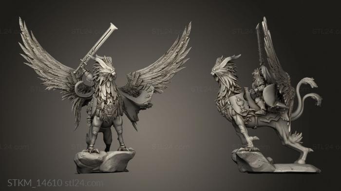Figurines heroes, monsters and demons (Lord Calian on Winged Hippollyon Wing, STKM_14610) 3D models for cnc