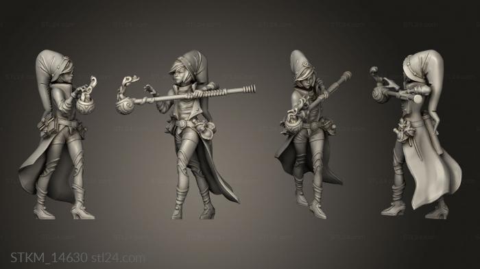 Figurines heroes, monsters and demons (Magi human female Sorceress, STKM_14630) 3D models for cnc