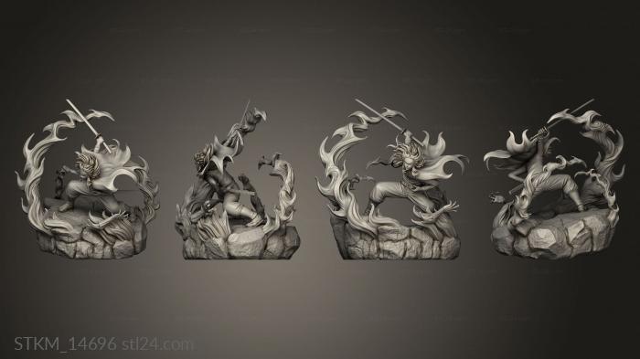 Статуэтки герои, монстры и демоны (Демон Рэнгоку Комацу Яиба, STKM_14696) 3D модель для ЧПУ станка