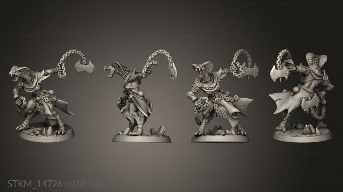 Статуэтки герои, монстры и демоны (Людоеды Нагаркот,Рабы Нагаркот,Рабы Нага, STKM_14726) 3D модель для ЧПУ станка