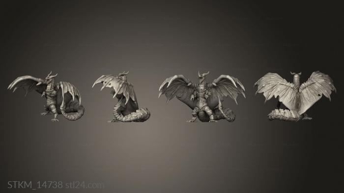 Статуэтки герои, монстры и демоны (Боевой Дракон, STKM_14738) 3D модель для ЧПУ станка