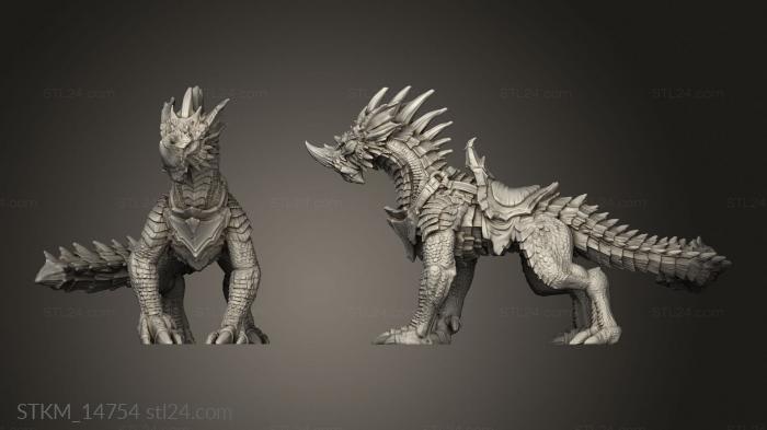 Figurines heroes, monsters and demons (Monster Blue Guard Drake Mount, STKM_14754) 3D models for cnc