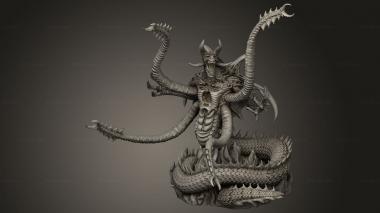 Figurines heroes, monsters and demons (Michael Satan Back, STKM_14796) 3D models for cnc