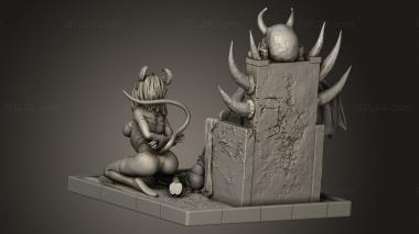 Figurines heroes, monsters and demons (Queen Succubus, STKM_14800) 3D models for cnc