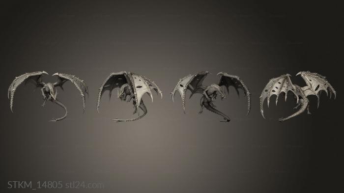 Статуэтки герои, монстры и демоны (Освобожденный Дракон, STKM_14805) 3D модель для ЧПУ станка