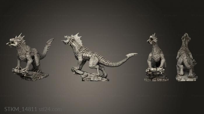 Figurines heroes, monsters and demons (Monster Black Guard Drake Roaring, STKM_14811) 3D models for cnc