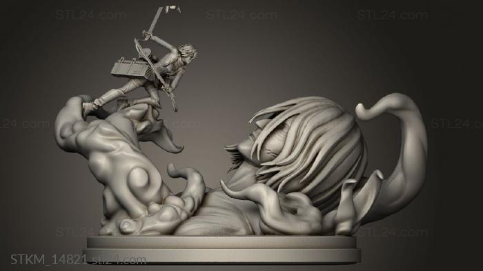 Figurines heroes, monsters and demons (Mikasa Ackermann Titan Annie Diorama John Ken WIRE FIN, STKM_14821) 3D models for cnc