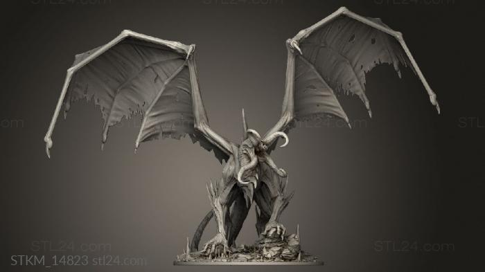 Figurines heroes, monsters and demons (Mind eater dragon, STKM_14823) 3D models for cnc