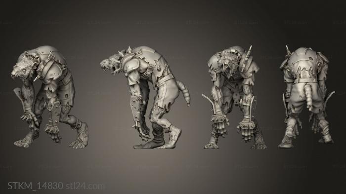 Figurines heroes, monsters and demons (Necromantic Undead Zombie, STKM_14830) 3D models for cnc