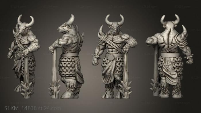 Figurines heroes, monsters and demons (Minotaur, STKM_14838) 3D models for cnc