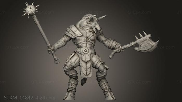 Figurines heroes, monsters and demons (Minotaur Pose, STKM_14842) 3D models for cnc