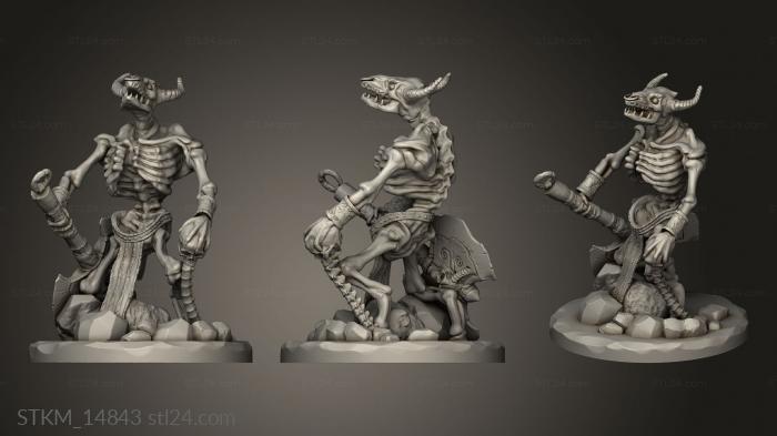 Статуэтки герои, монстры и демоны (Скелеты Минотавра, STKM_14843) 3D модель для ЧПУ станка