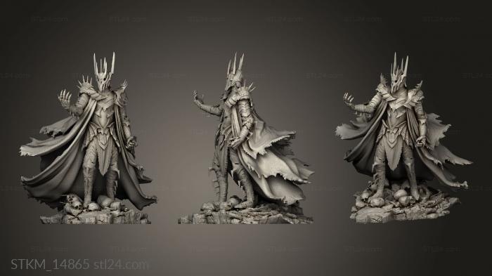 Figurines heroes, monsters and demons (Sauron in cloak, STKM_14865) 3D models for cnc