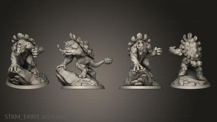 Figurines heroes, monsters and demons (RHINO TURTLE, STKM_14901) 3D models for cnc