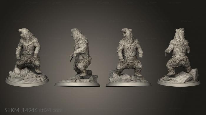 Статуэтки герои, монстры и демоны (Враги Ледяного Племени Валгалла Фордерунг В форме Медведя-Берсерка, STKM_14946) 3D модель для ЧПУ станка