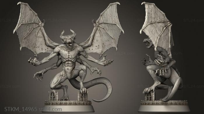 Статуэтки герои, монстры и демоны (Вампиры в Паншоу Враги Горгульи, STKM_14965) 3D модель для ЧПУ станка