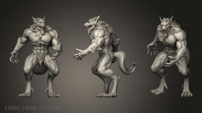 Figurines heroes, monsters and demons (garou Werewolf ted, STKM_14996) 3D models for cnc