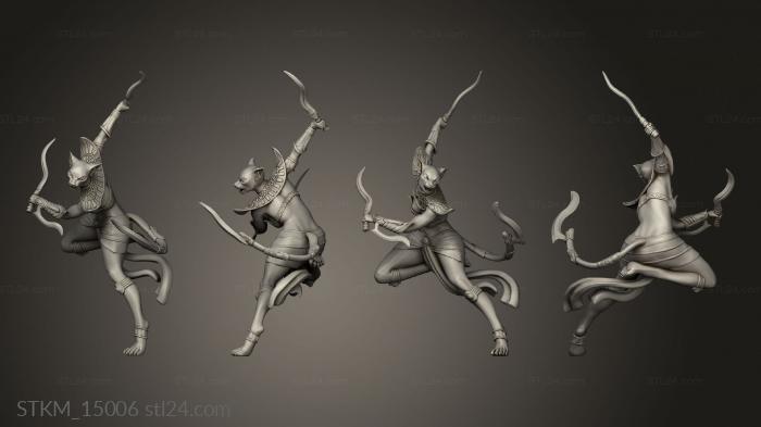 Figurines heroes, monsters and demons (Egypt Bastet Warriors Gods Warrior, STKM_15006) 3D models for cnc