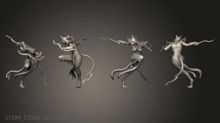 Статуэтки герои, монстры и демоны (Египет Бастет Воины Боги Воин, STKM_15008) 3D модель для ЧПУ станка