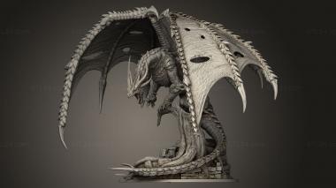 Figurines heroes, monsters and demons (Unchained Dragon, STKM_15010) 3D models for cnc