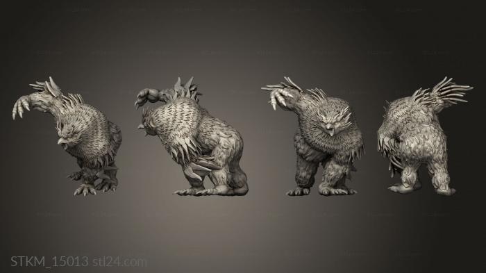 Figurines heroes, monsters and demons (Orc King Forest Second Wave Feral Owlbears, STKM_15013) 3D models for cnc